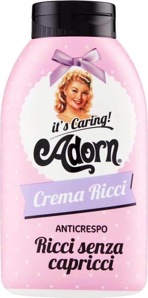 Crema per Ricci Anticrespo Adorn Caring Senza Capricci, 200 ml - Trattamento Idratante Definizione Ricci