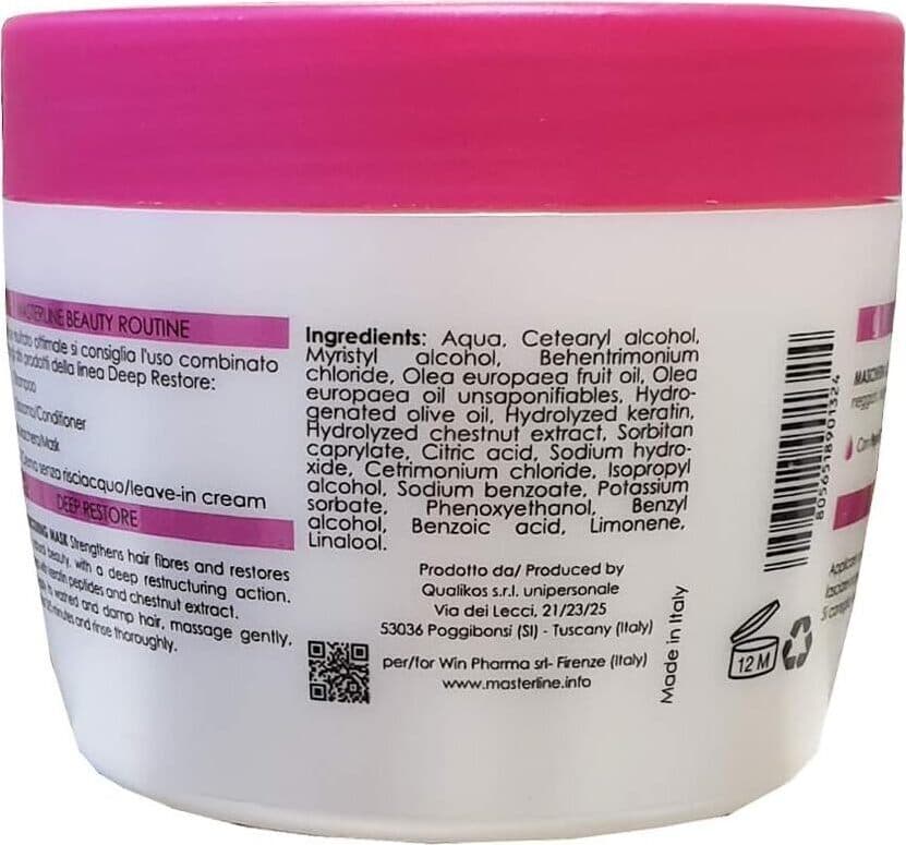 Maschera Riparatrice Intensiva Masterline Deep Restore - Trattamento Capelli Danneggiati - 250 ml