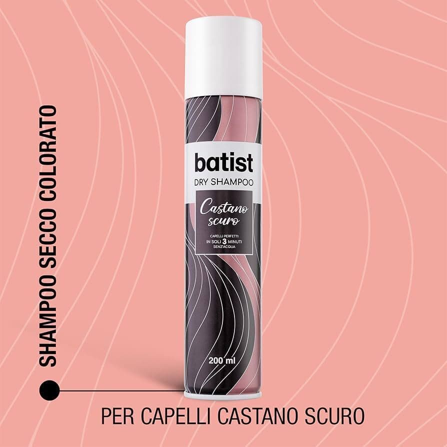 Shampoo Secco Rivitalizzante per Capelli Castano Scuro - Formula Nutriente 200 ml