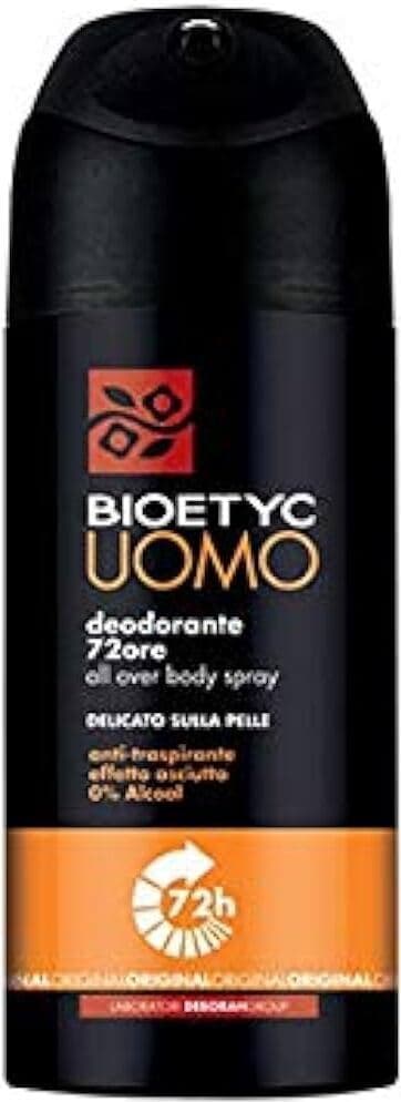 Deodorante Spray BIOETYC 72 Ore Active, 150 ml, Protezione Duratura, 339.9997g