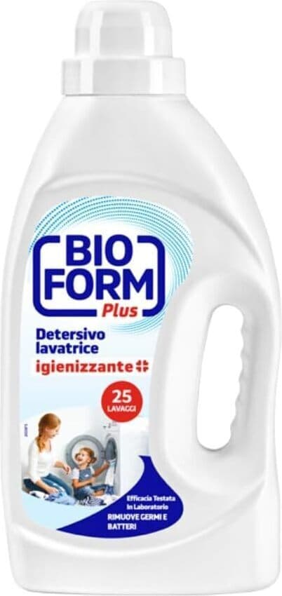 Detersivo Lavatrice Liquido Igienizzante Bioform Plus con Fragranza di Eucalipto - 30 Lavaggi - Pulizia Profonda e Igienizzazione