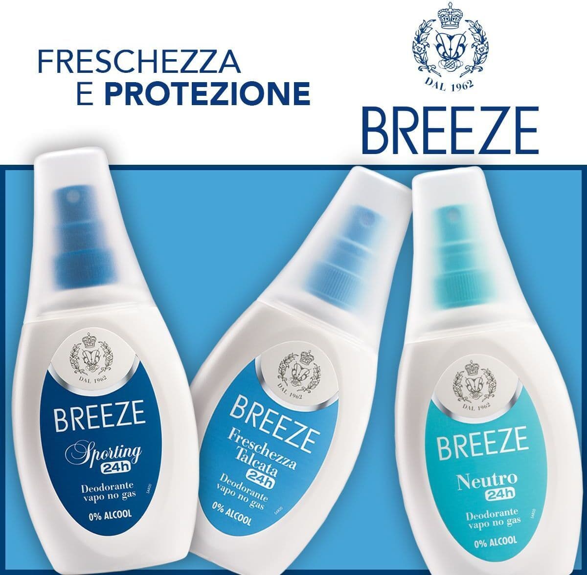 Deodorante Spray Breeze Vapo No Gas, 75ml - Senza Alcol e Antitraspirante