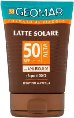 Geomar Bio Latte Solare Protezione Alta F.P. 10, Formato da Viaggio 75ml - Crema Solare Biologica