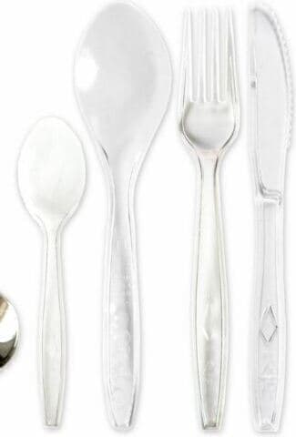 Set 12 Posate Trasparenti Modello Victoria in Plexiglass - Ideali per Tavola Elegante