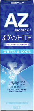 Dentifricio AZ 3D White & Cool 65 ml - Formula Sbiancante Avanzata - Freschezza Intensa