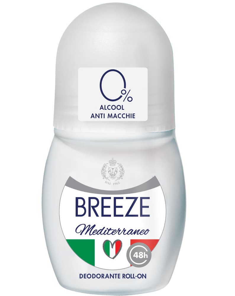 Deodorante Roll-On Breeze Mediterraneo, Antitraspirante Efficace 50ml - Freschezza Duratura