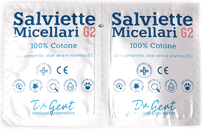 Dr. Gert Salviette Micellari Monouso 20 Pezzi - 100% Cotone Biodegradabili Pulizia Viso e Occhi