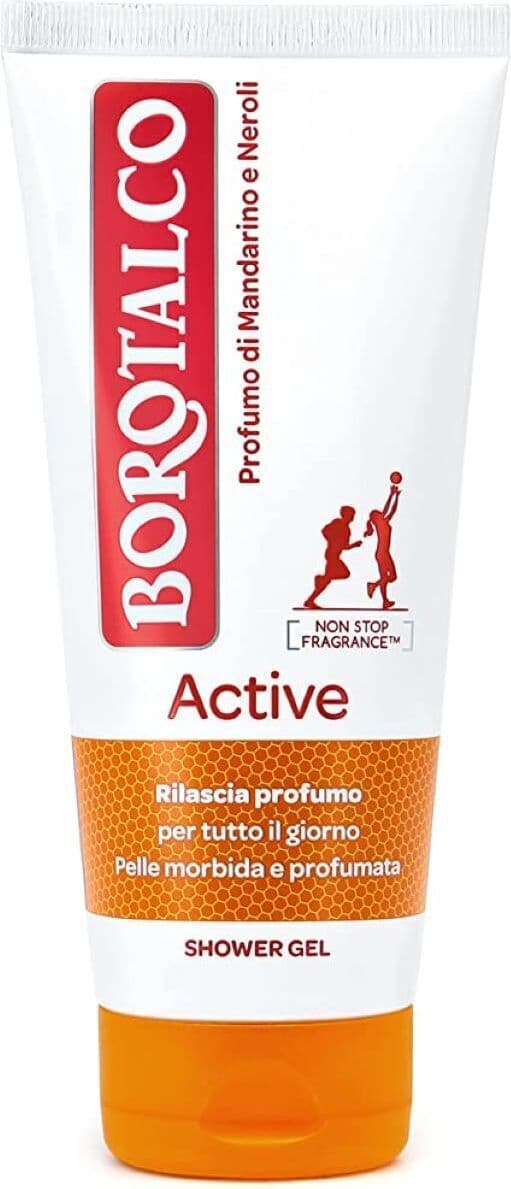 Docciaschiuma Borotalco Active - Gel Doccia Idratante al Mandarino e Neroli, Pelle Morbida e Profumata, Unisex, 200ml