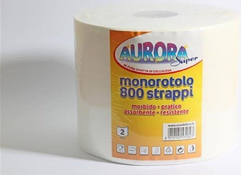 Asciugatutto Super Assorbente Asciugone Monorotolo a 2 Veli con 800 Strappi - Rotolone Maxi