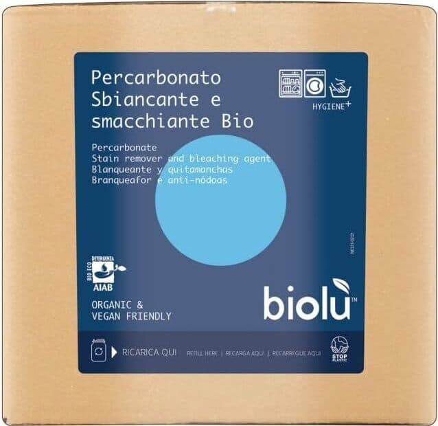 Biolù Detersivo Percarbonato Eco Bio Secchio 15 Kg Sbiancante Disinfettante X 2 Pezzi