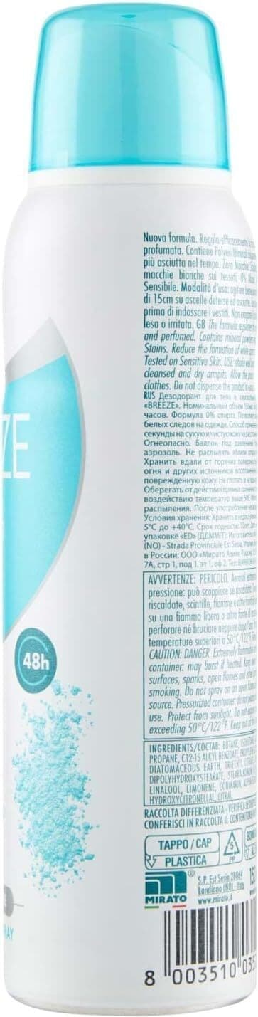 3 X Deodorante Spray Breeze Neutro 150ml - Elimina Odori, Freschezza Duratura