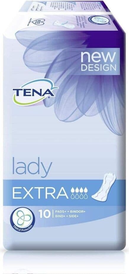 Assorbenti Tena Lady Discreet Extra, Confezione da 10 Pezzi - Protezione Avanzata contro Perdite Urinarie