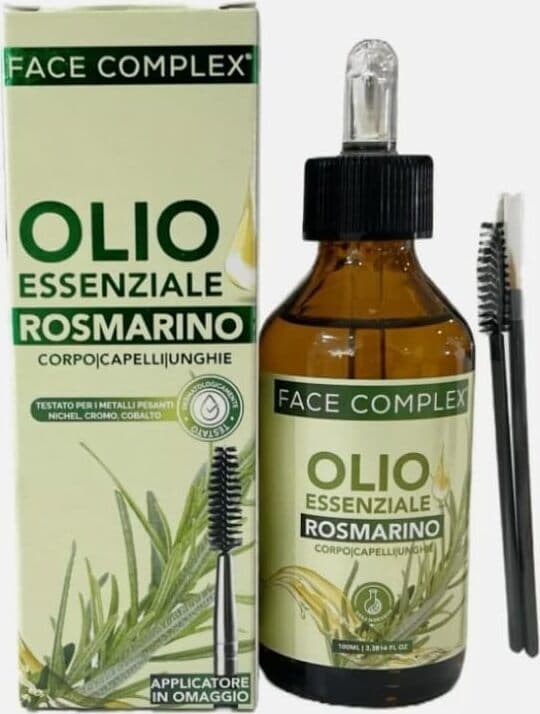Olio Essenziale di Rosmarino per Corpo, Capelli e Unghie, 100ml, con Applicatori X 12 Pezzi