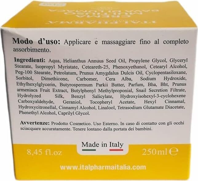 Crema Italpharma 250ml multiuso bava di lumaca vaso
