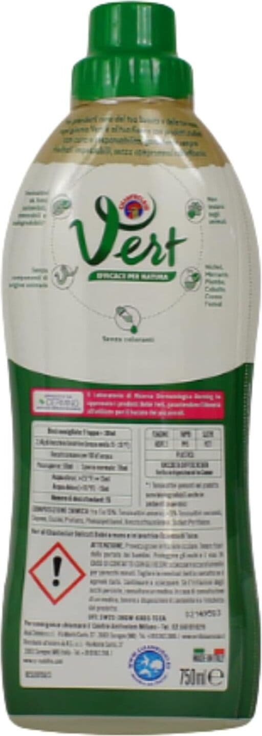 8 X DETERSIVO IGIENIZZANTE PER CAPI DELICATI CHANTE CLAIRE VERT - ECODETERGENTE DOLCE TALCO BEBE' 750 ML
