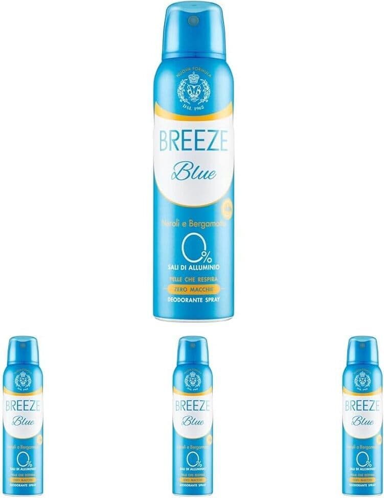 4 X Breeze Deodorante Spray Blue, 150ml