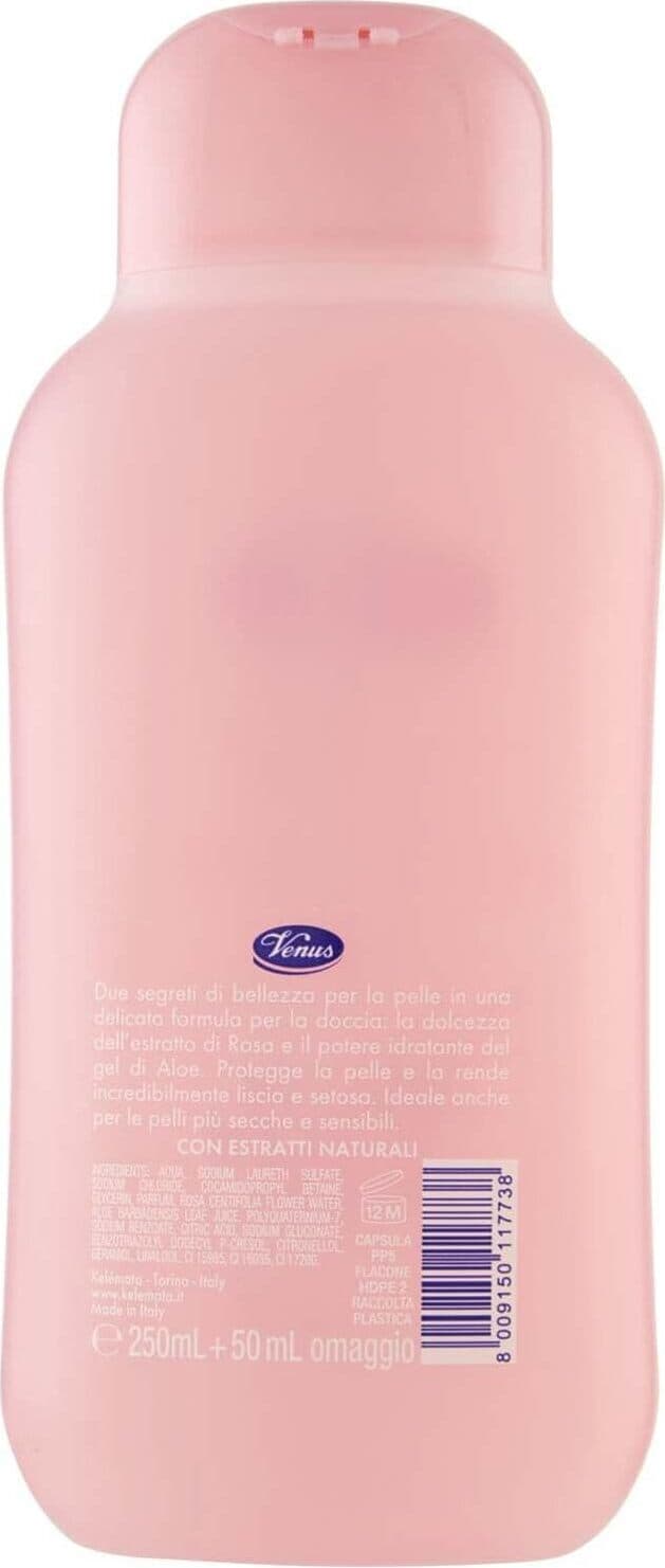 Docciaschiuma Venus Rosa e Aloe 300ml: Idratazione e Freschezza, Flacone Doppio Formato 300ml