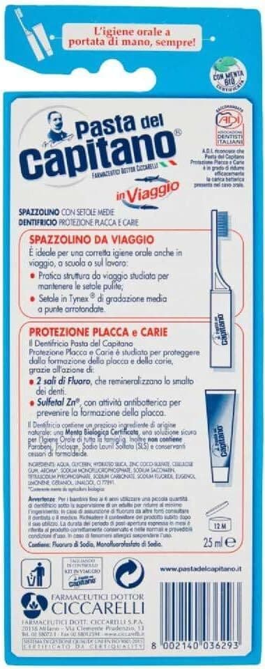PASTA DEL CAPITANO KIT DA VIAGGIO SPAZZOLINO + DENTIFRICIO