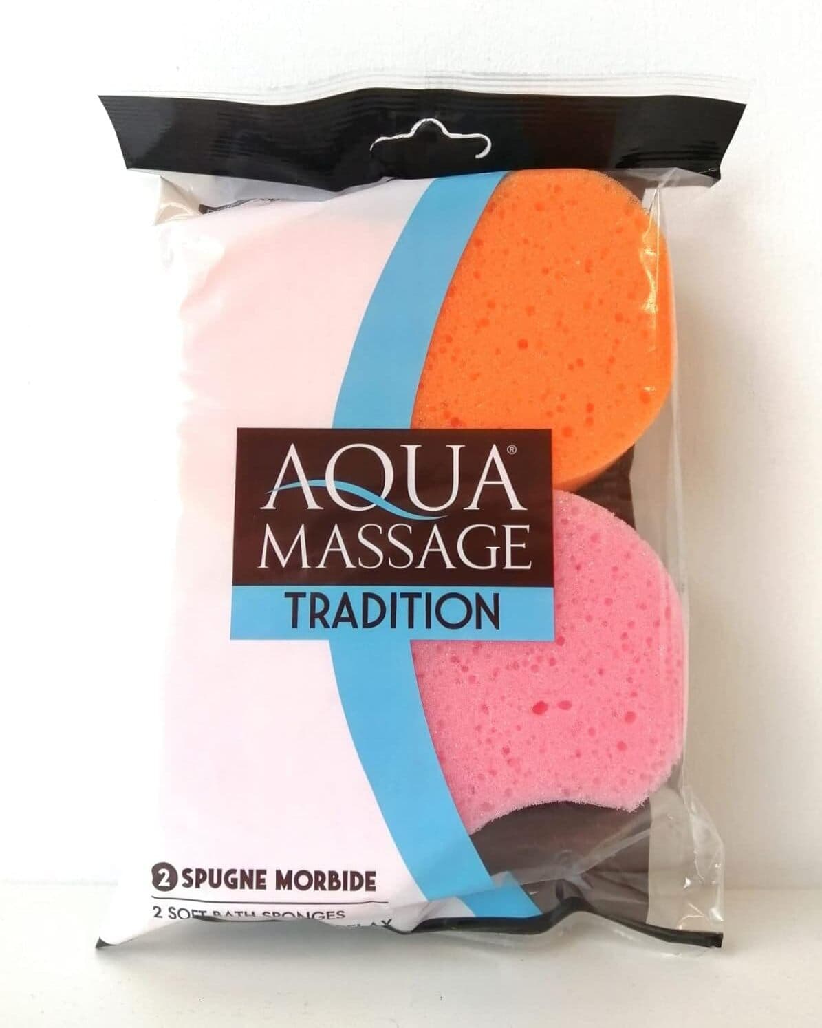 Spugne Morbide Aqua Massage Tradition 2 - Confezione da 2 Spugne Idratanti per Massaggio
