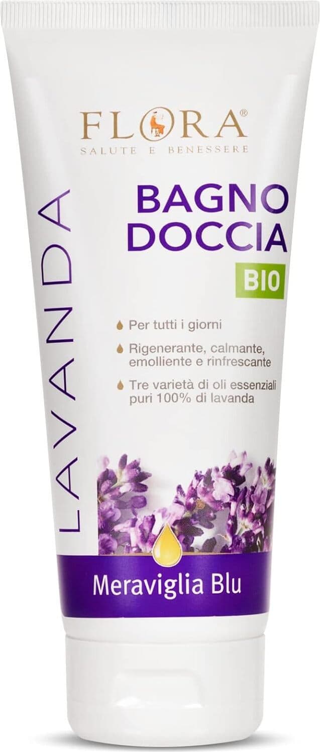 Bagnodoccia Biologico Flora Blu Bio BDIH con Lavanda - 200 ml - Certificato Eco Bio