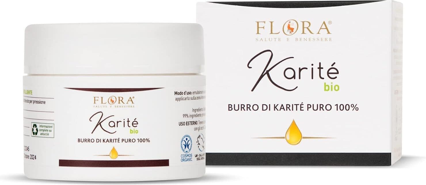 Burro di Karité Puro 100% Bio, 100 ml Certificato Bio-Cosmos - Cosmetico Naturale Rigenerante, Protettivo ed Emolliente, Base Ideale per Aromaterapia, 1 Confezione
