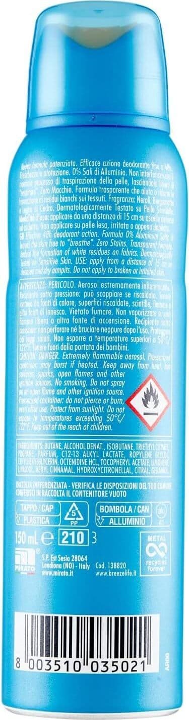 Breeze Deodorante Spray Blue, 150ml
