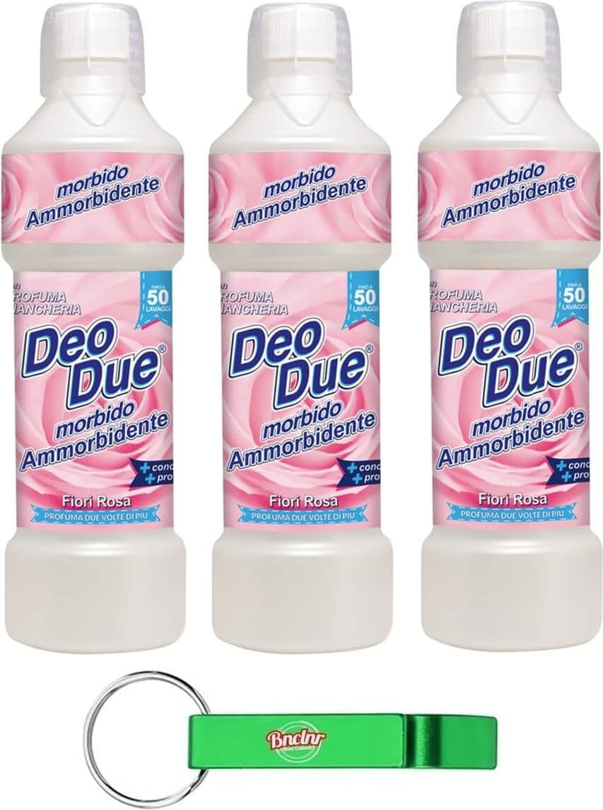 3 X Ammorbidente Profumato DEO DEO DUE con Essenza di Fiori Rosa