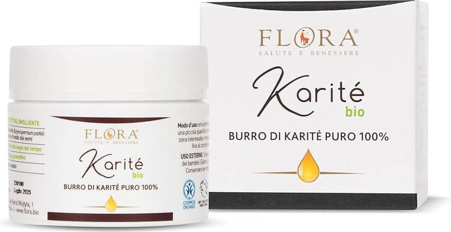 Burro di Karitè Puro 100% BIO-COSMOS 50 ml - Emolliente Naturale Rigenerante e Protettivo - Ideale per Aromaterapia - Cosmetico Biologico Certificato
