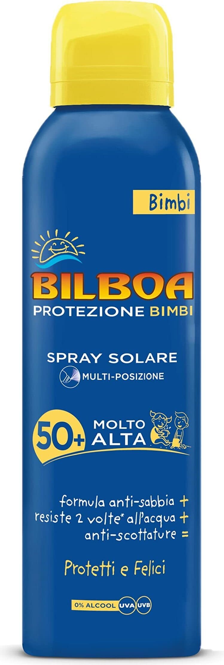 BILBOA BIMBI PROTETTI E FELICI SPRAY SOLARE MULTI-POSIZIONE SPF 50+ ML 150 X 5 Pezzi