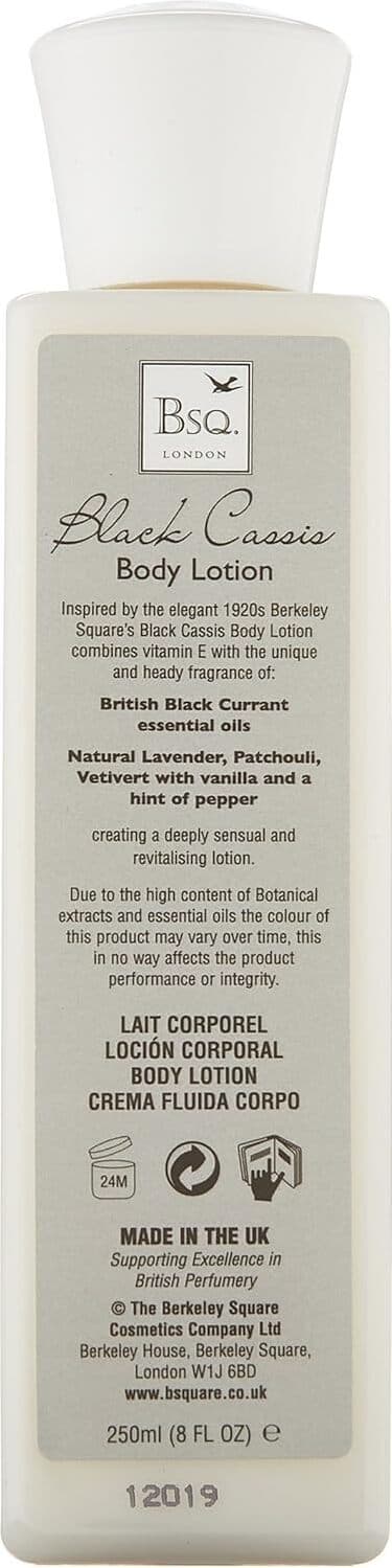 Body Lotion Idratante BERKELEY SQUARE BLACK CASSIS 250 ML - Crema Corpo Nutriente