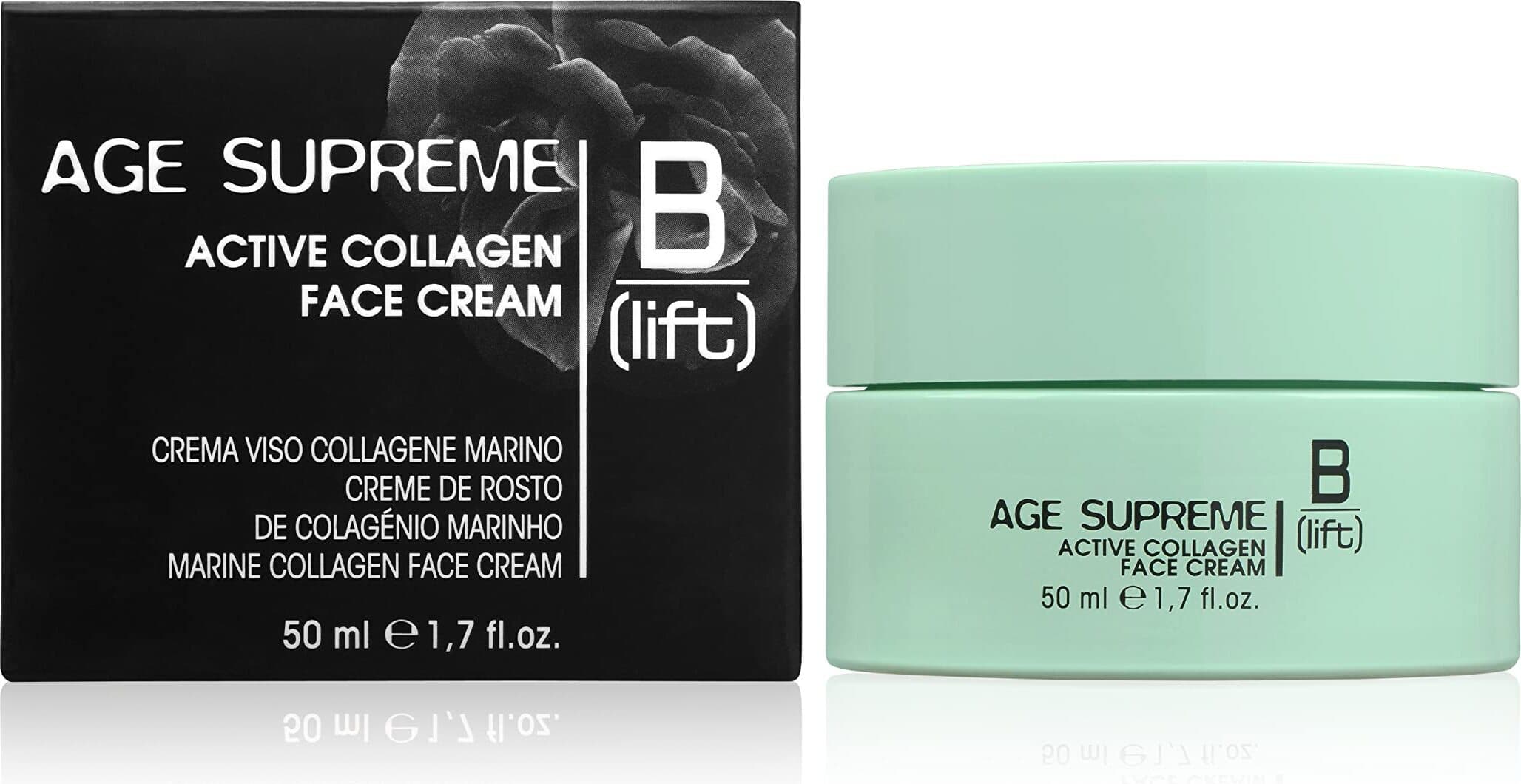 Blift Age Supreme, Active Collagen Face Cream,Crema Viso Collagene Marino con Collagene Marino,Acido Ialuronico,Olio di Borragine,Vitamina E,Pelli Sensibili,Made in Italy,50 ml