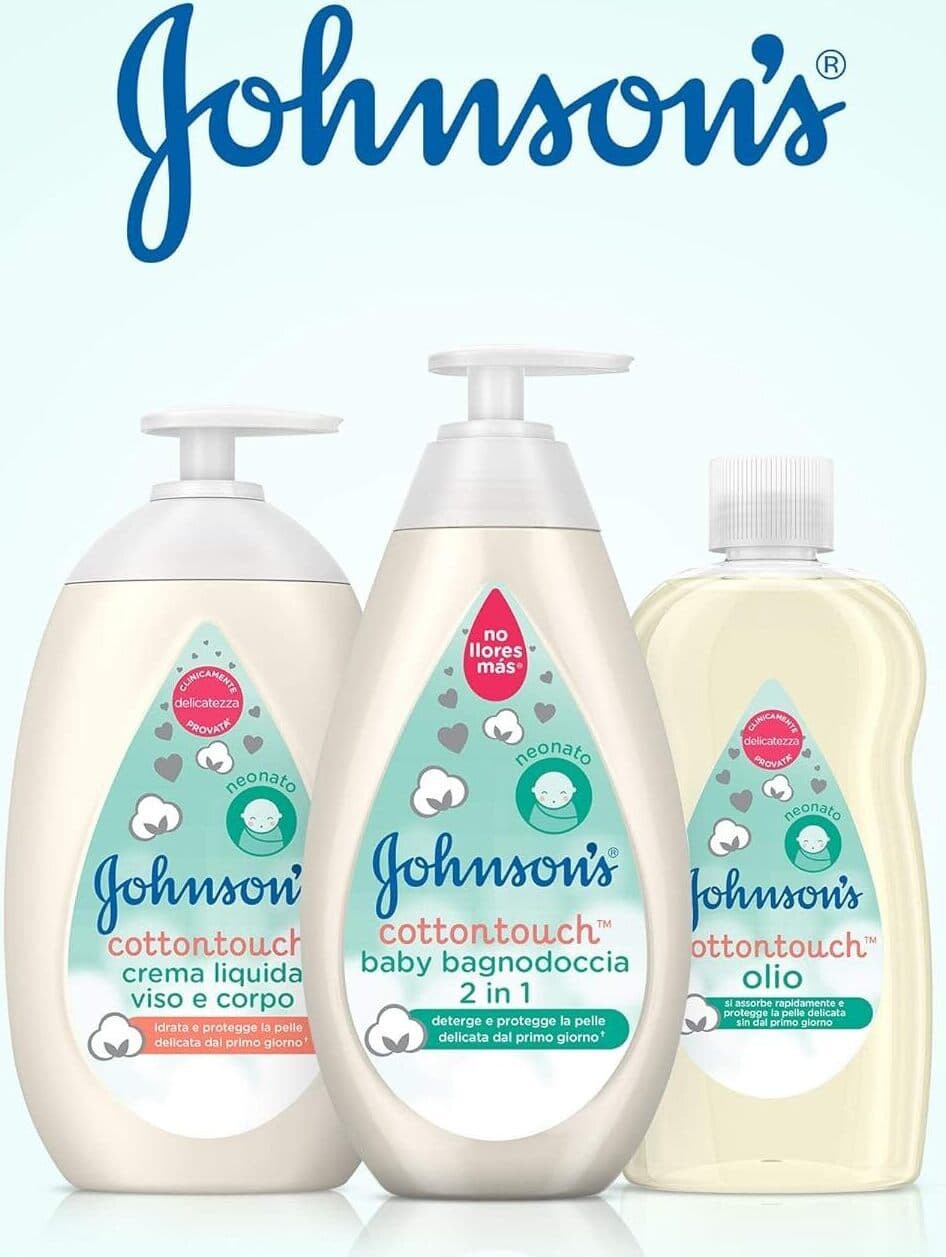 Olio Idratante J&J Cottontouch 300ml - Formulato per Neonati