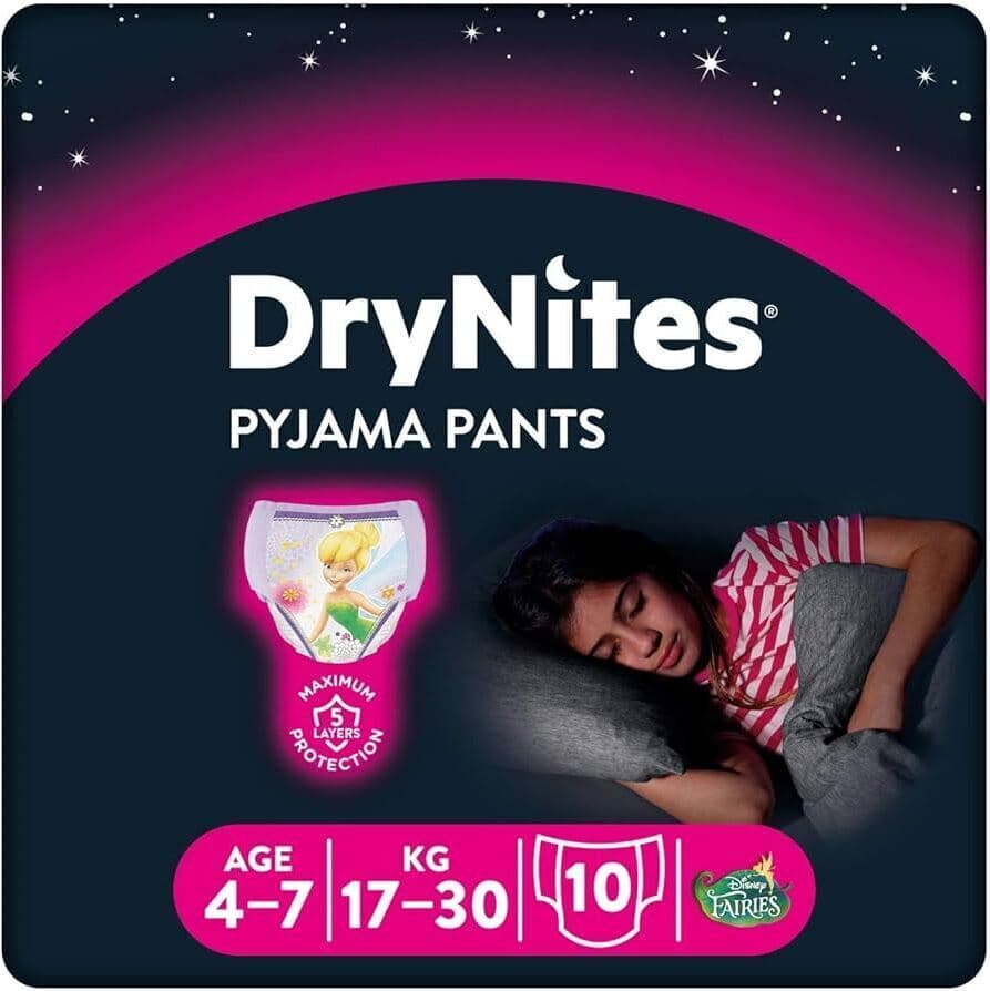 Pannolini Huggies DryNites per Bambina, Taglia M (17-30 kg), Mutandine Assorbenti con Design Marvel, Confezione da 30 Pezzi