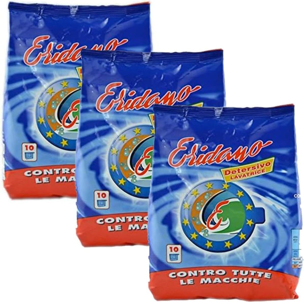 3 X Detersivo in Polvere Eridano, Confezione da 750g, 10 Misurini Inclusi - Pulizia Profonda e Efficace
