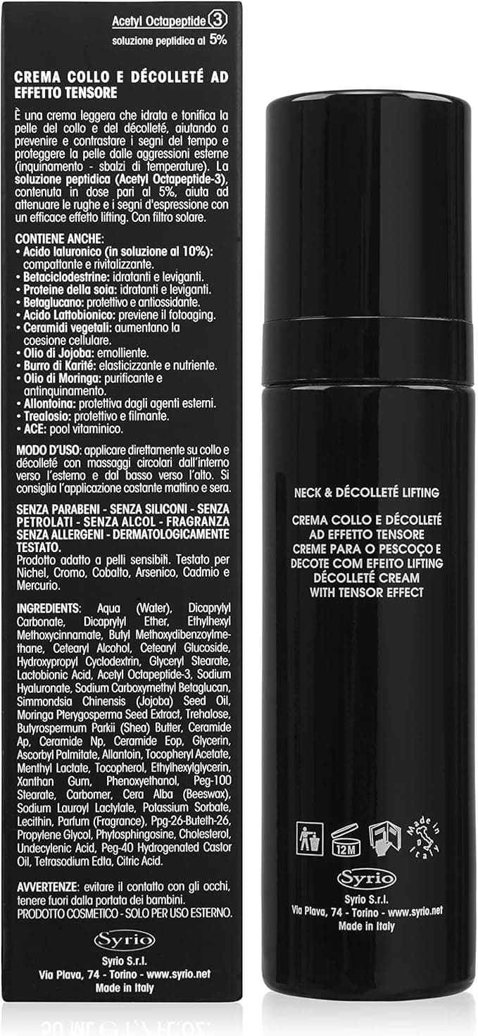 Blift Age Supreme,Neck&Décolleté Lifting,Crema Collo e Décolleté Effetto Tensore con Acetyl Octapeptide-3,Acido Ialuronico,Betaglucano,Ceramidi Vegetali,Pool A,C,E,Pelli Sensibili,Made in Italy,50 ml