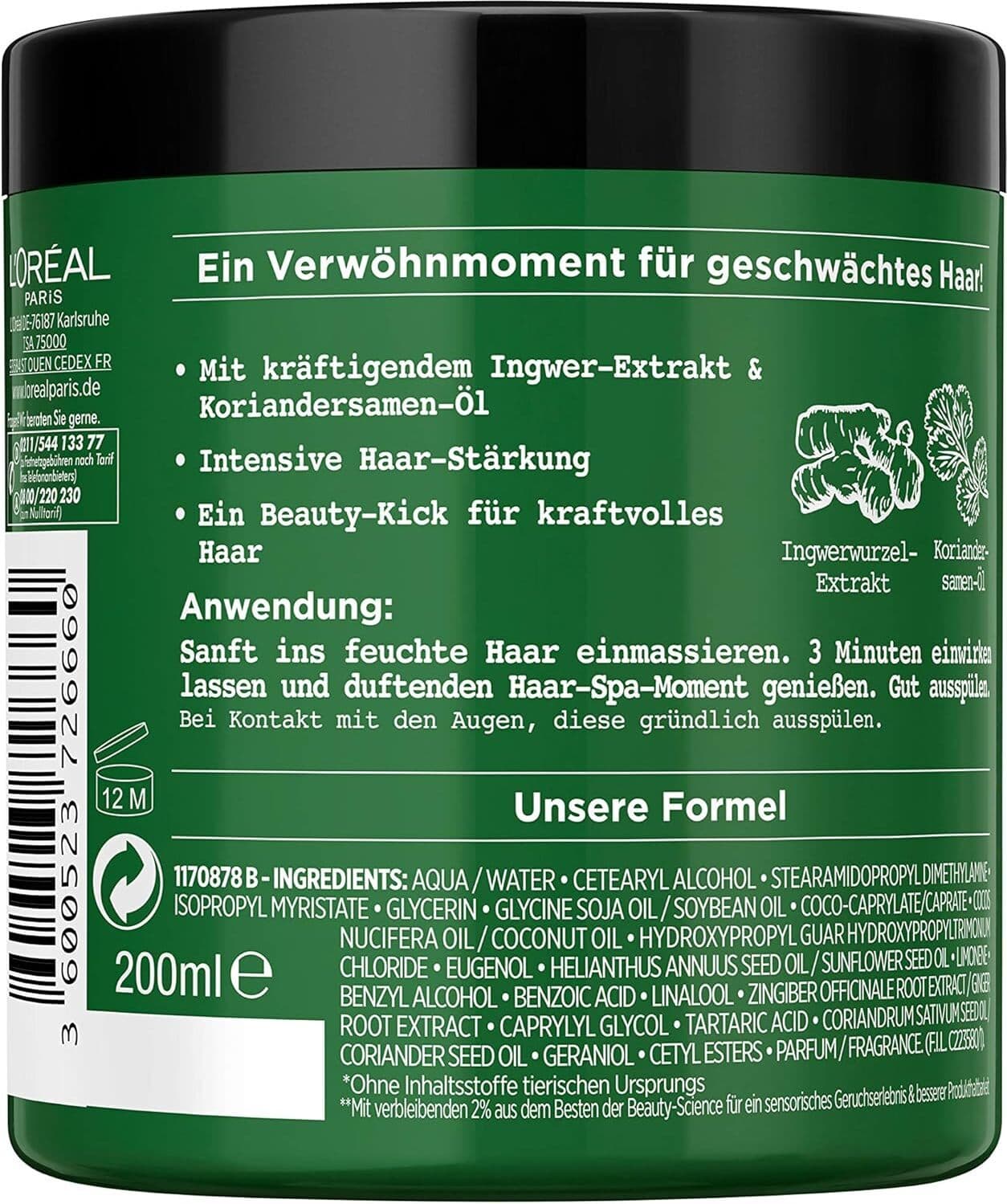 Maschera Ristrutturante Botanicals Fresh Care al Coriandolo Koriander - Trattamento Capelli, 200 ml