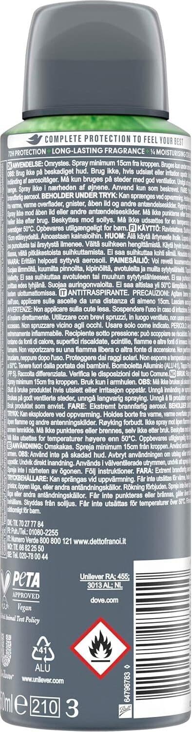 Deodorante Spray Dove Men+Care Advanced Extra Fresh 72h 150ml - Protezione Duratura e Freschezza Intensa
