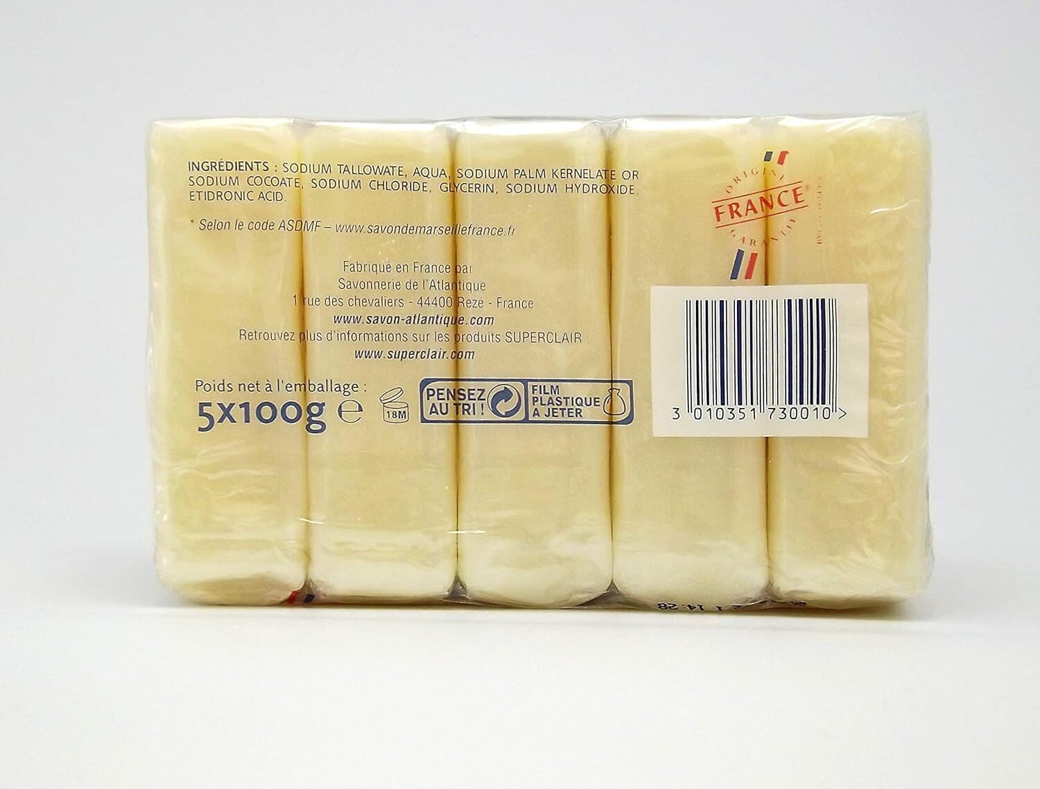 Set di 5 Saponette al Marsiglia da 100g - Ipoallergeniche e Delicate sulla Pelle