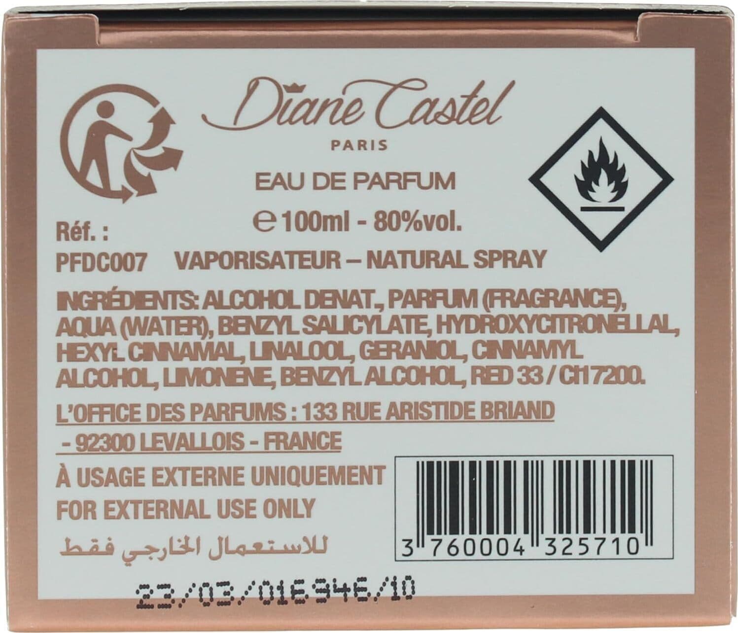 Eau de Parfum So Musk DIANE CASTEL 100ML - Profumo Unisex Intenso e Duraturo