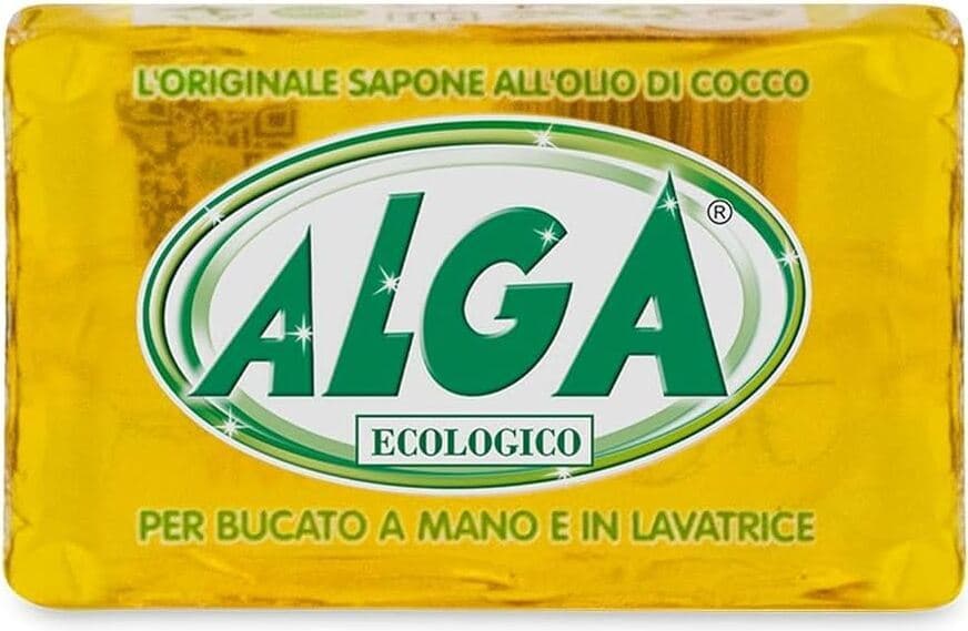 Sapone Ecologico ALGA all'Olio di Cocco per Bucato a Mano e Lavatrice, Biodegradabile, Saponetta da 400 GR - L'Originale