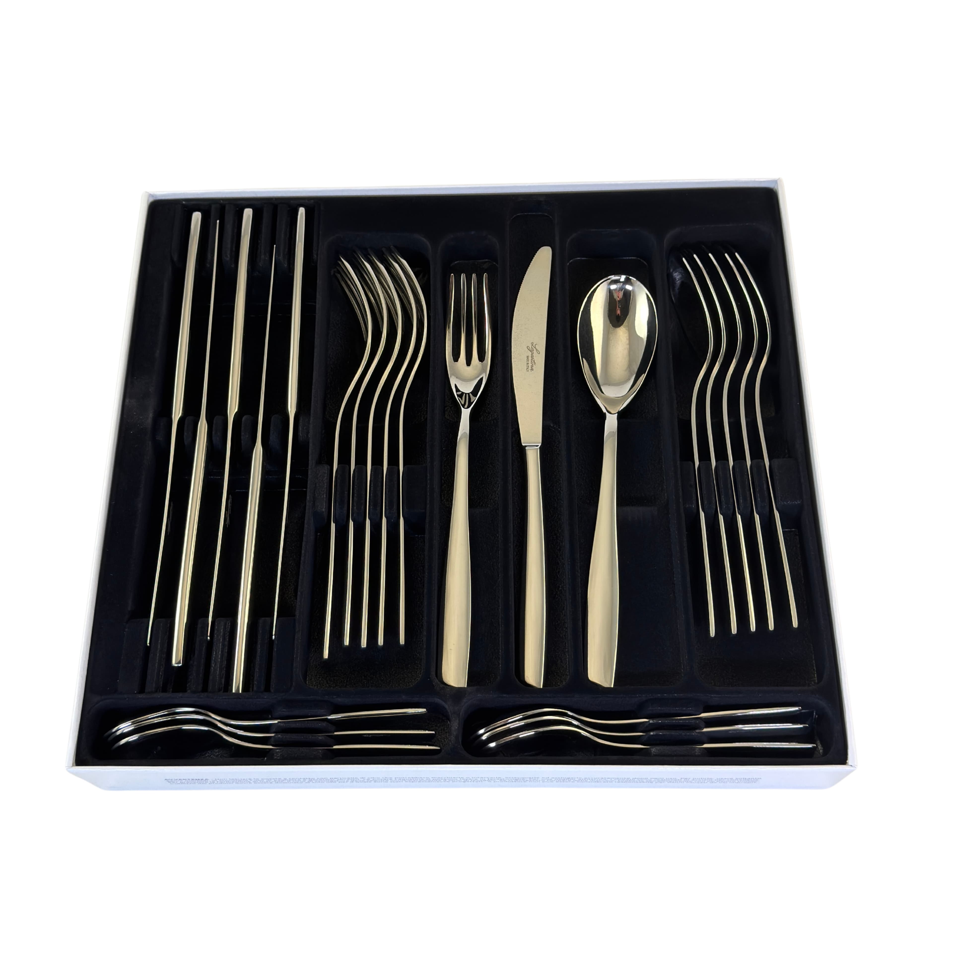 Set di Posate Lagostina Gloria 014457652724, Menagere 24 Pezzi in Acciaio Inox 18/10, Colore Argento