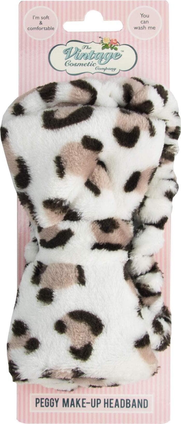 The Vintage Cosmetic Company Peggy Make-up Vintage Headband Hold Back Hair Soft and Comfy Leopard Print X 3 Pezzi