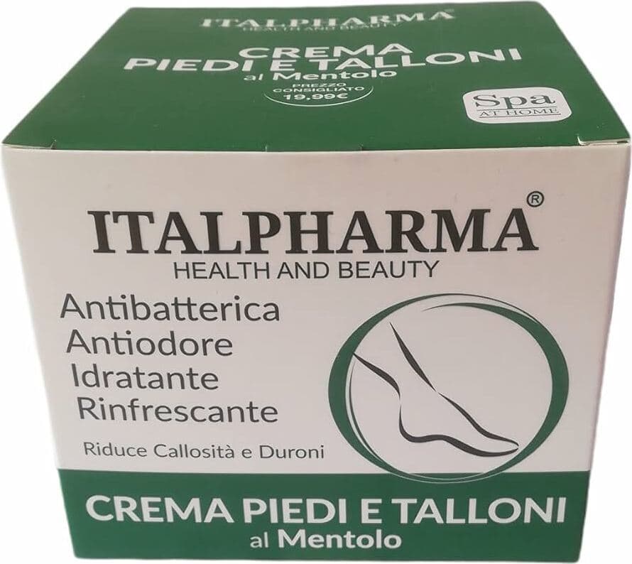 Crema Piedi e Talloni Mentolo ITALPHARMA IP87 - Antibatterica e Antiodore, Cura Intensiva per la Pelle