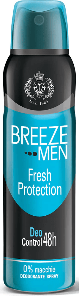 Deodorante Spray Breeze Men Fresh Protection, 150ml - Protezione Freschezza Duratura per Uomo