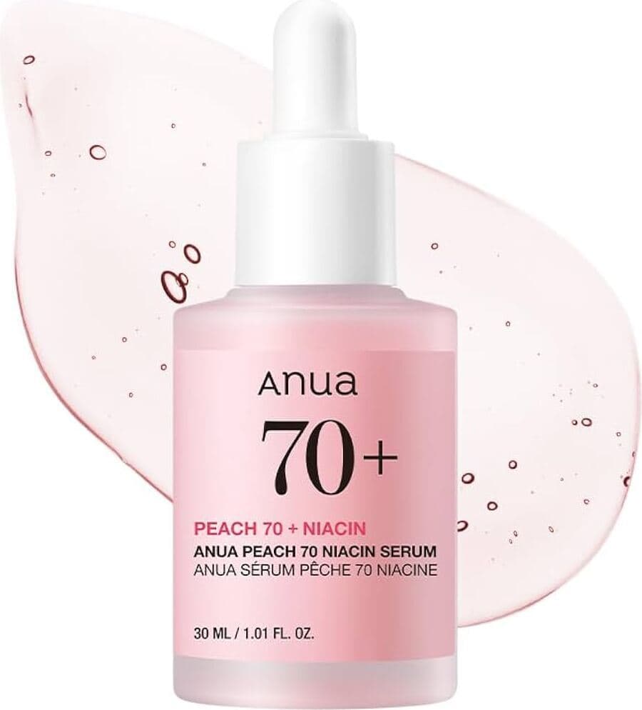 Siero Viso Illuminante e Idratante ANUA alla Niacinamide e Estratto di Pesca 70 - 30 ml - Ideale per la Pulizia Quotidiana della Pelle - 1,01 fl. oz.