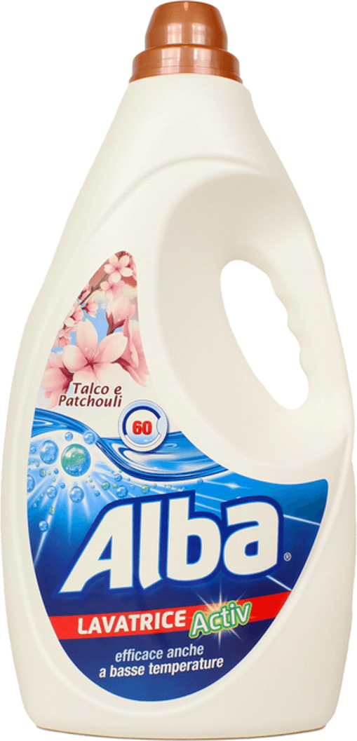 Alba Lavatrice Activ, Talco e Patchouli, Detersivo Liquido, Confezione da 2 Pezzi da 3 L X 12 Pezzi