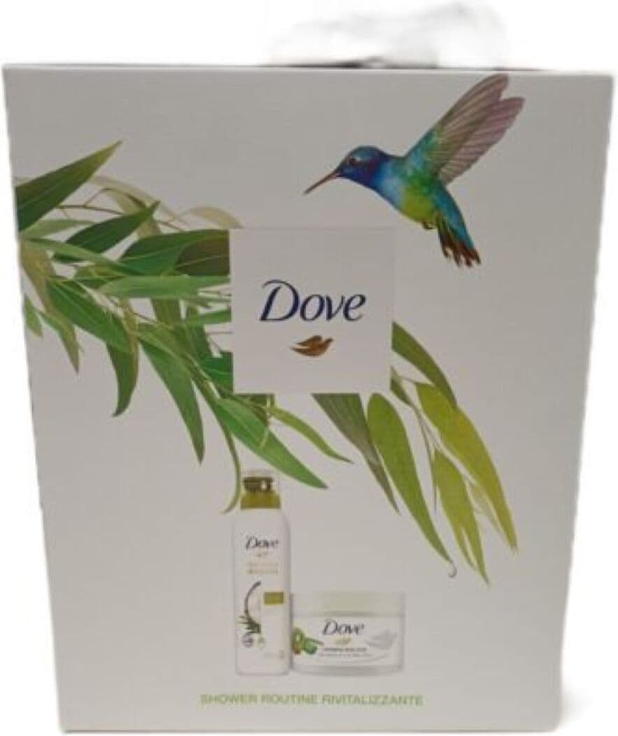 Confezione Regalo Dove per Doccia Routine Rivitalizzante: Include 1 x Mousse Doccia 200 ml + 1 x Body Scrub 225 ml