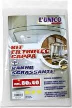 L'unico filtrotec kit filtro per cappa misura universale+ panno sgrassatore 80*40cm