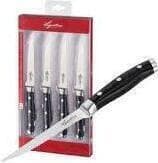 Set 4 Coltelli da Bistecca Lagostina - Lama 12 cm, Acciaio Inossidabile Forgiato, Manico Ergonomico Nero, Ideali per Carne