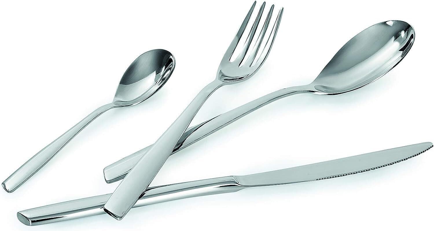 Set di Posate Lagostina Gloria 014457652724, Menagere 24 Pezzi in Acciaio Inox 18/10, Colore Argento